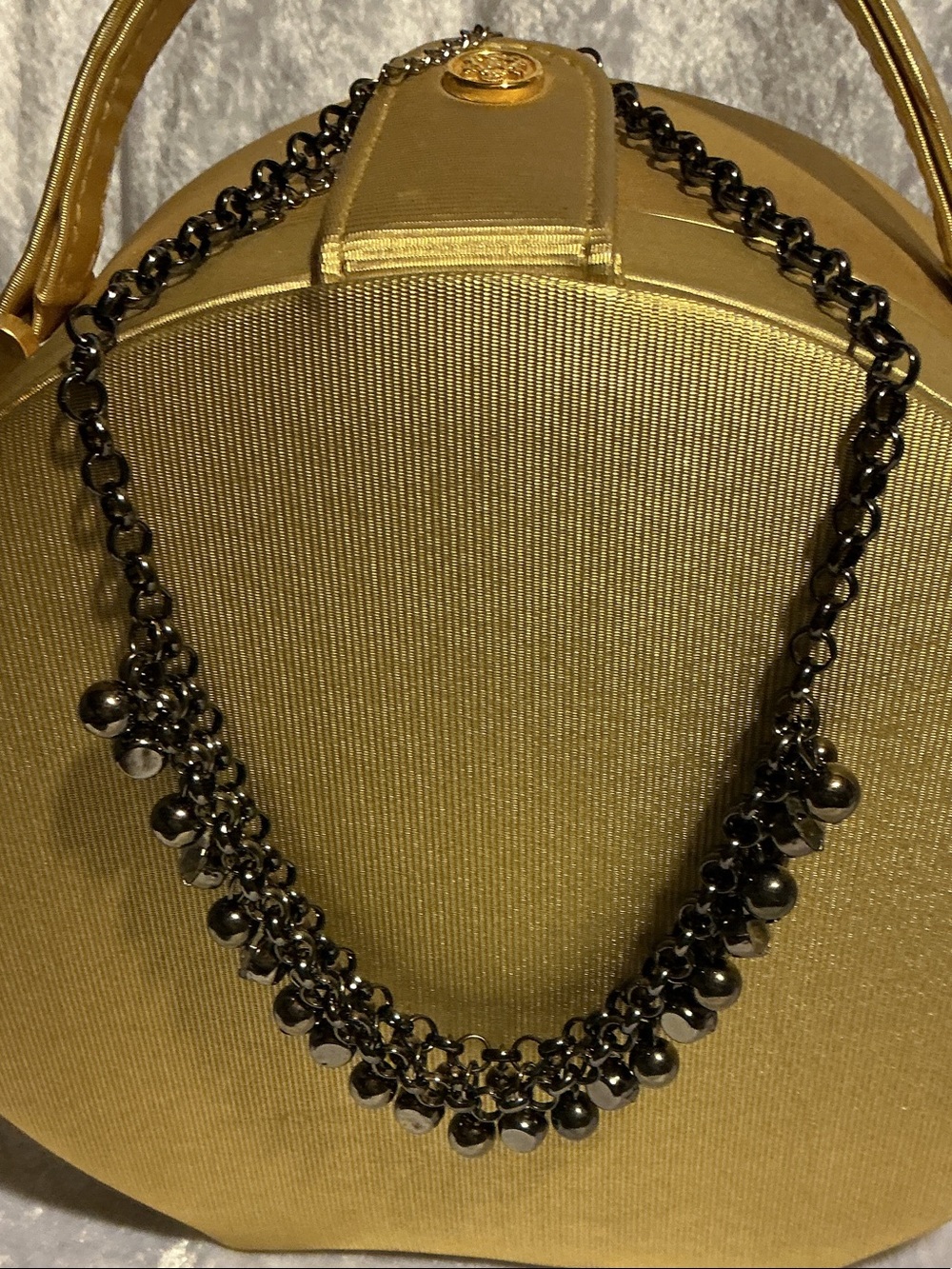 Black Beaded Statement Necklace